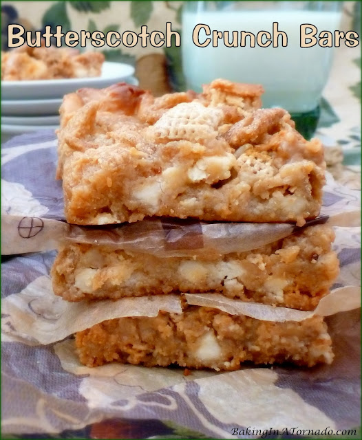 Butterscotch Crunch Bars, a quick and easy treat | recipe developed by www.BakingInATornado.com | #recipe #dessert