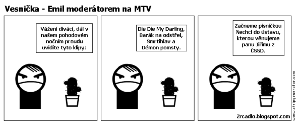 Komiks Vesnička - Zlý skřítek Emil moderátorem na MTV