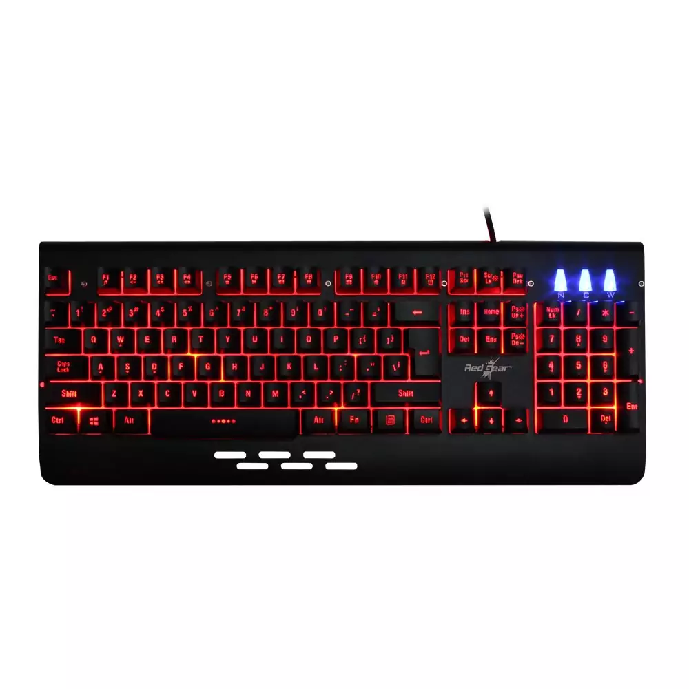 Gaming keyboard with 3 colour backlit, full aluminium body & Windows key lock for PC ( Black )