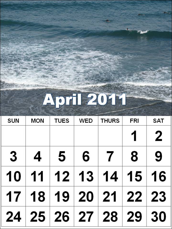 april 2011 calendar with holidays printable. printable april 2011 calendar