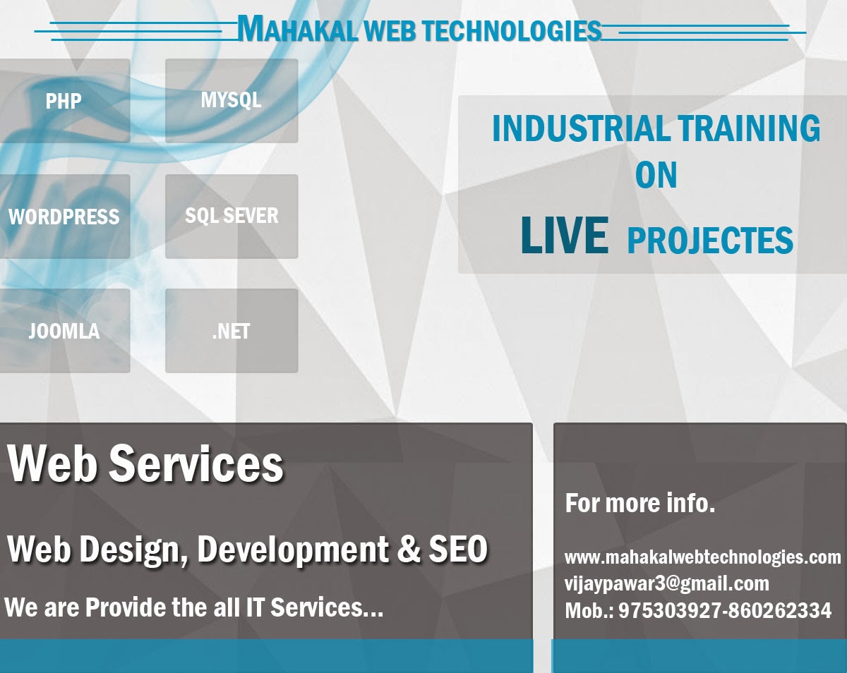 Industrial Training in INdore, Php, .net, Seo, Web Hosting