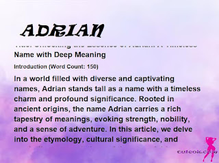 meaning of the name "ADRIAN"