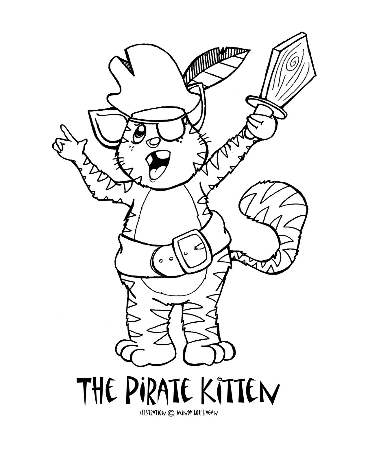 My Art World : The Pirate Kitten - Free Coloring Page!