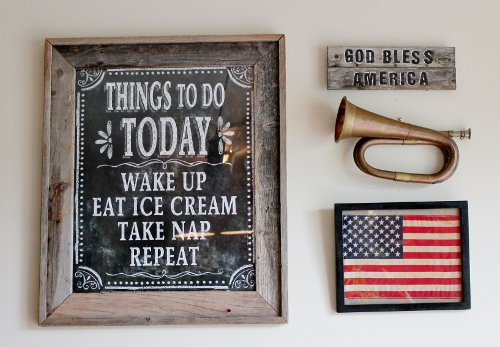 Adirondack Girl- Patriotic Gallery Wall- Chalk Board- American Flag-Treasure Hunt Thursday- From My Front Porch To Yours