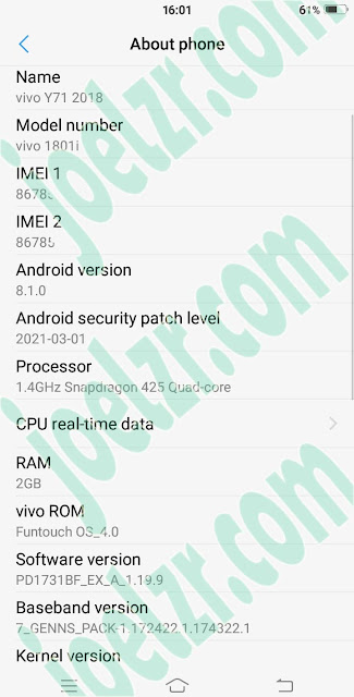 firmware vivo y71 2018 1801i Pd1731bf