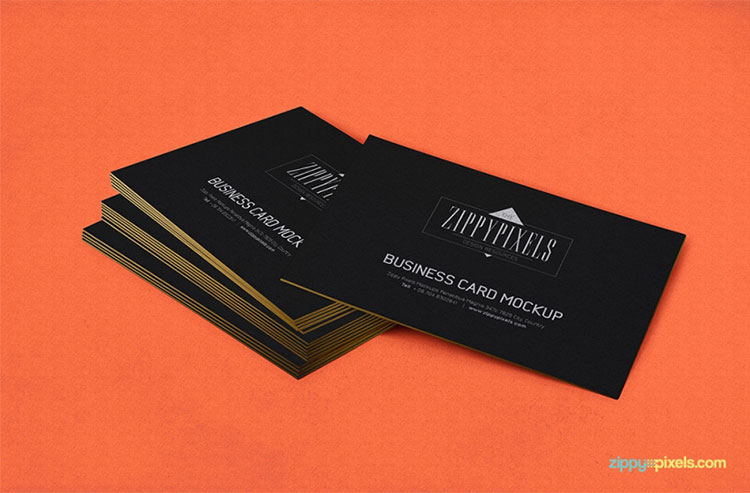 Stacked Business Card PSD Mockup