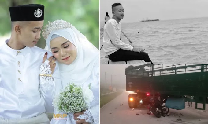 Belum Sampai Setahun Kahwin, Pengantin Maut Rempuh Treler