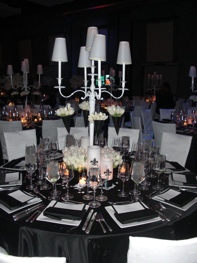 Black White Wedding Reception Decorations