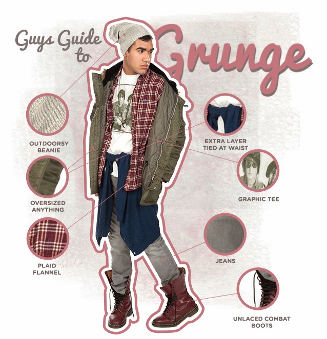 Guys Guide to Grunge Fashion. #PMRC PunkMetalRap.com