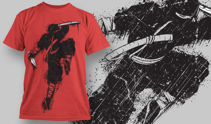 Grunge Ninja Desain Kaos CDR File CorelDraw Free Download - Tshirt Design | Design Corel