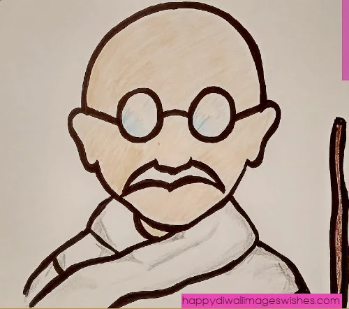 Very Easy Drawing of Mahatma Gandhi