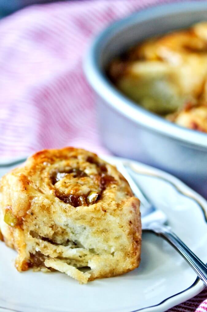 Caramel Apple Cinnamon Rolls with Granny Smith Apples