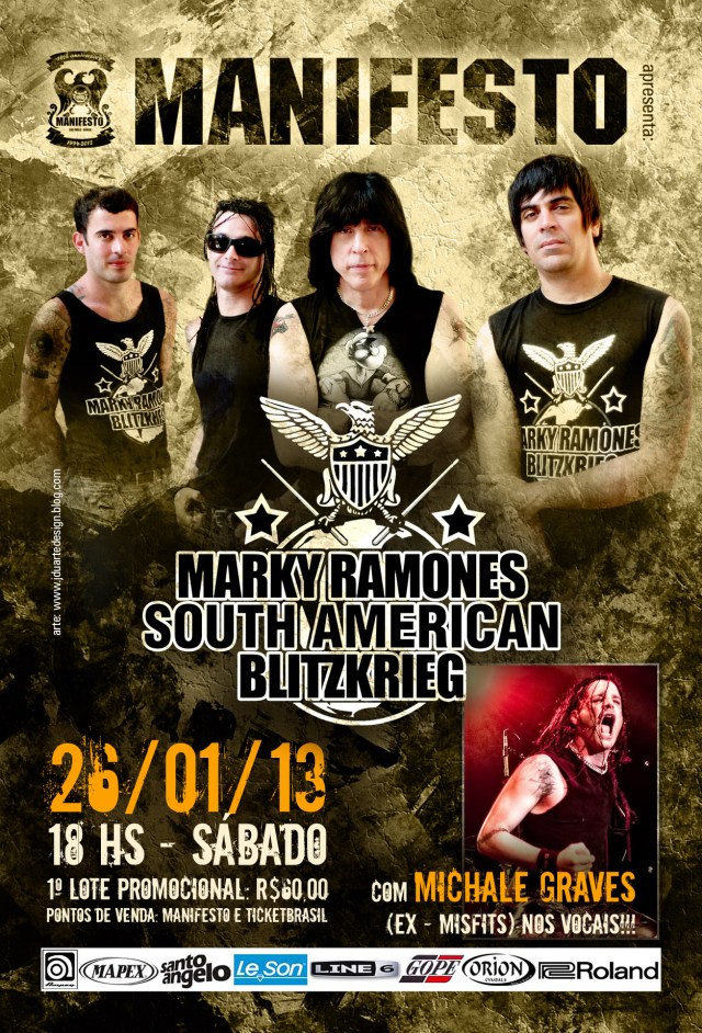 Marky Ramone: 'South America Blitzkrieg' em janeiro no Manifesto Bar