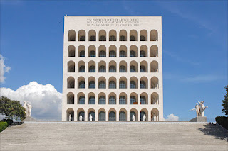 The Palazzo della Civiltà Italiana is one of the most striking buildings in Rome's EUR district