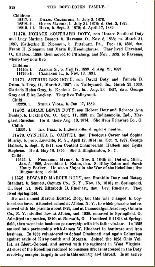 Doty-Doten Family In America-The Family of Joseph Doty204