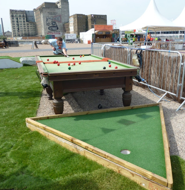 Snooker hole at the Golf Apocalypse crazy golf course in London