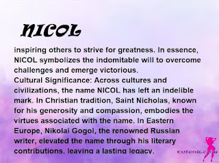 ▷ meaning of the name NICOL