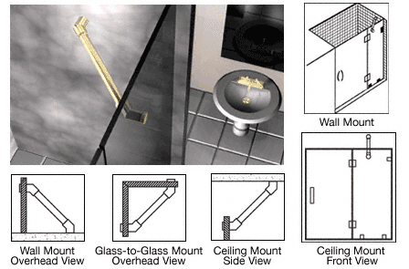 Through Glass Mounted Support Bar