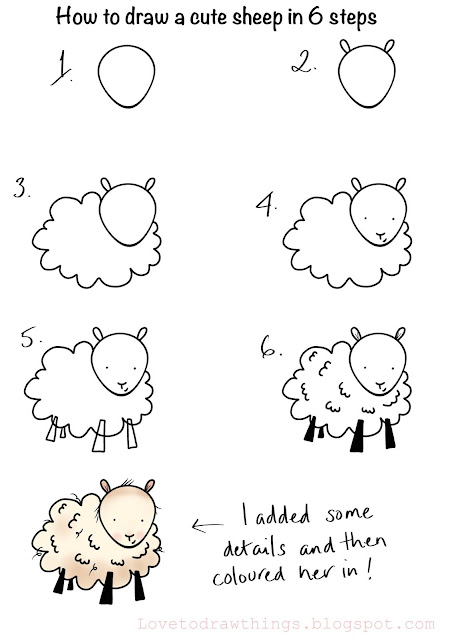 How to draw a cute sheep in 6 steps