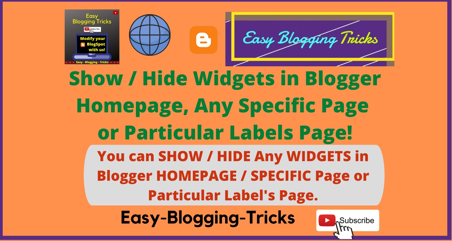 How to SHOW / HIDE any Blogger Widgets in Homepage / Any ...