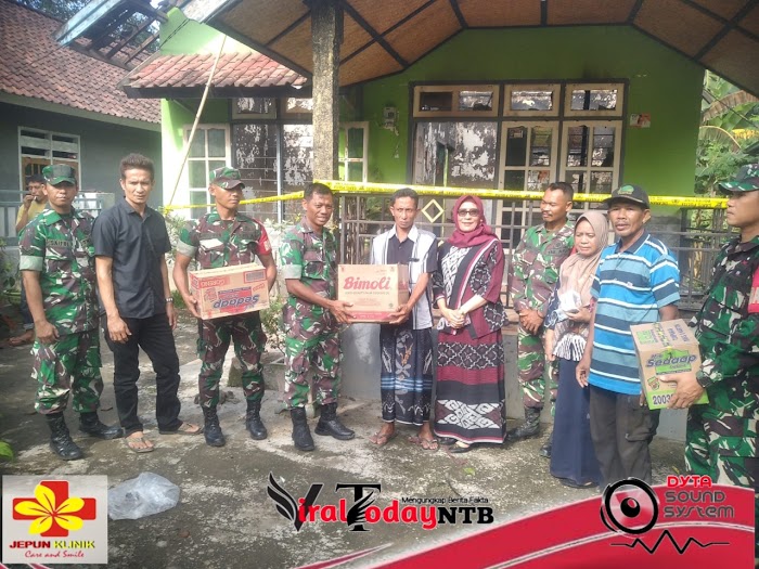 Ringankan Beban Korban Kebakaran, Koramil 01/Taliwang Berikan Bantuan