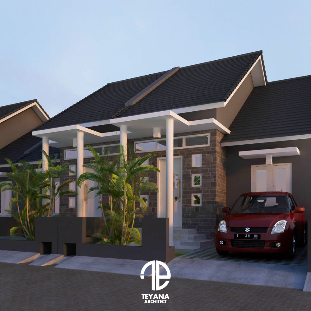 TE004 Desain Rumah 1 Lantai Lebar 6 meter