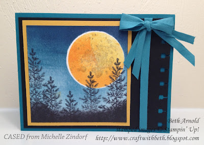Craft with Beth: Michelle Zindorf Moonlit Forest Lovely as A Tree Masking Reverse Masking Brayering Brayer CASE