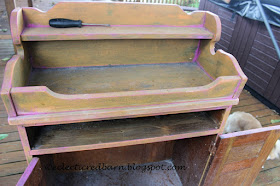 Eclectic Red Barn: Cabinet before taking the top off