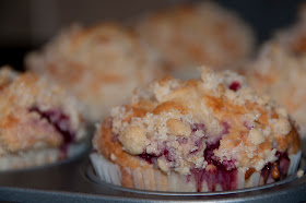 Home made raspberry crumble muffins
