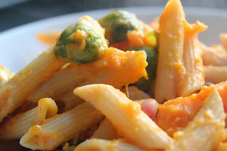 Penne with maple-orange roasted fall vegetables