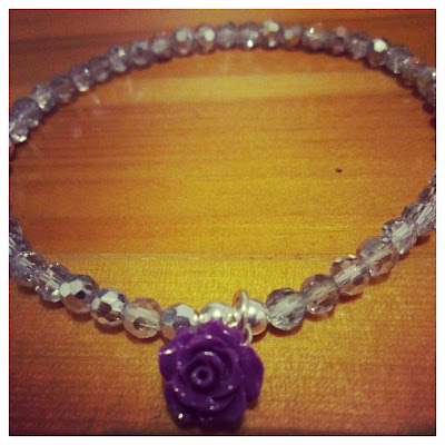 Balanga vintage purple rose bracelet