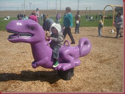 Jaxon playing at egg hunt
