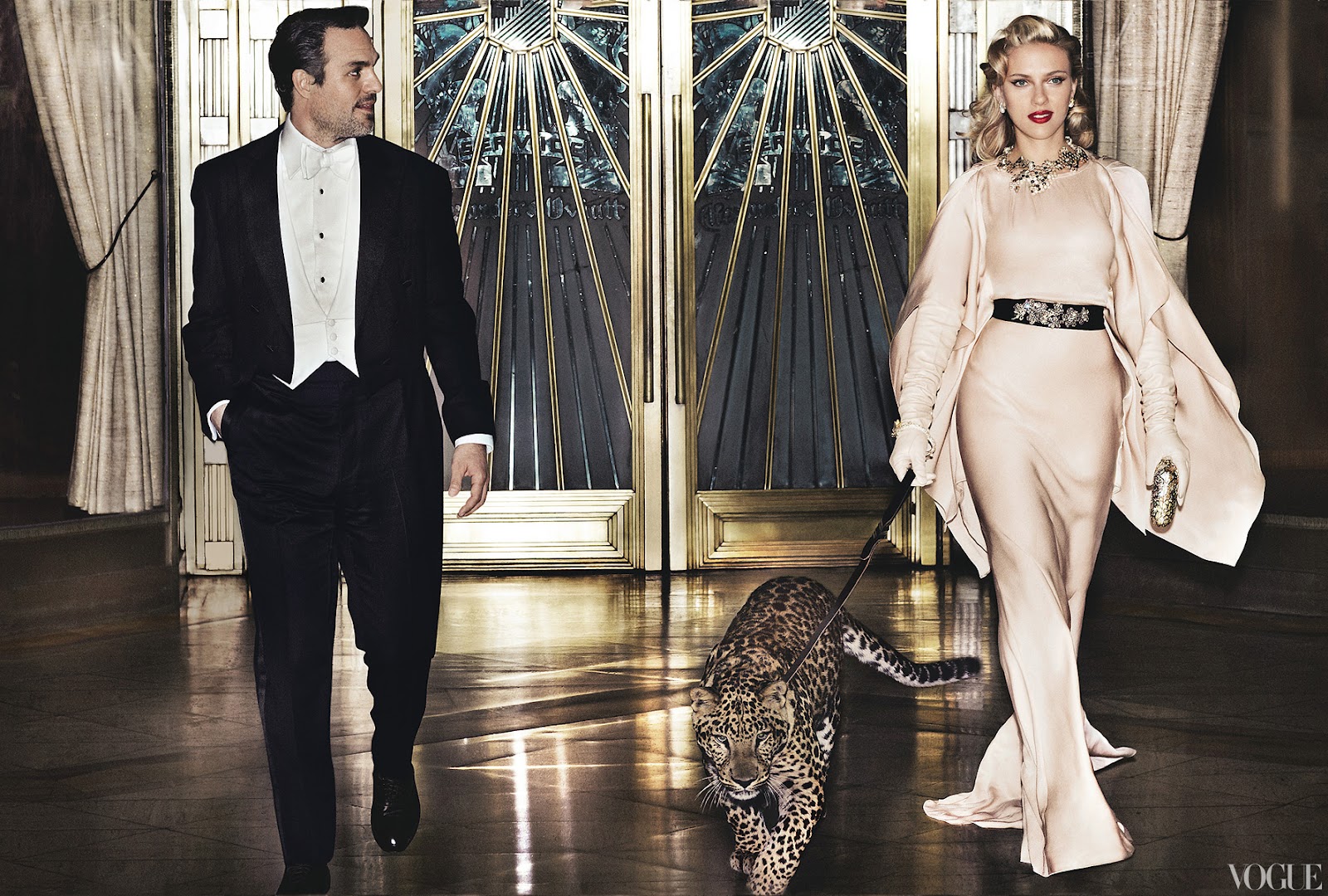 Retro 40's Starlet With Leopard - Scarlett Johansson in Vogue