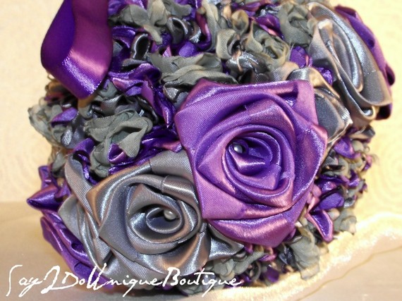 grey and purple wedding reception