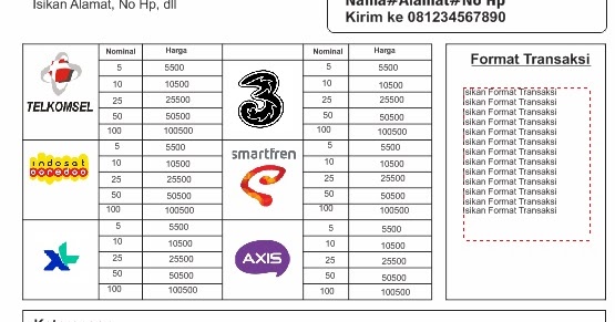 Kumpulan Contoh Brosur  Jualan Pulsa Berbagai Warna Tips 