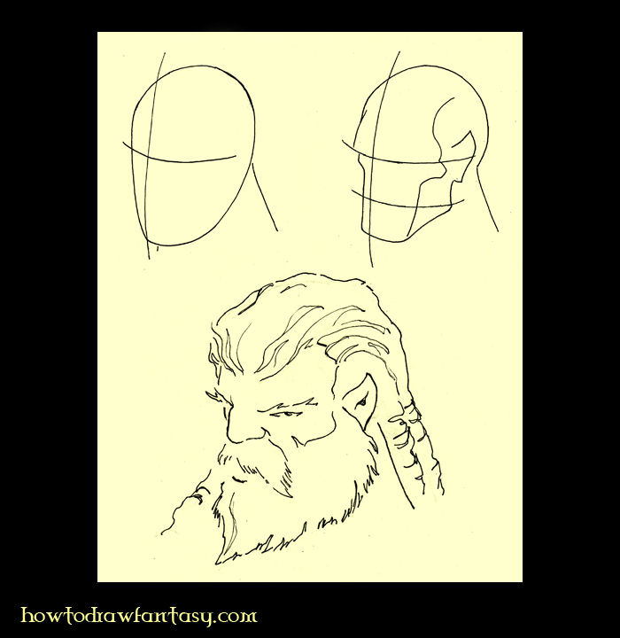 how to draw dragon head step by step. Frost giant head step by step