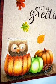 Sunny Studio Stamps: Autumn Greetings Owl In A Pumpkin Card by Vanessa Menhorn
