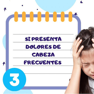 Síntoma de defecto en la visión niños: dolor de cabeza