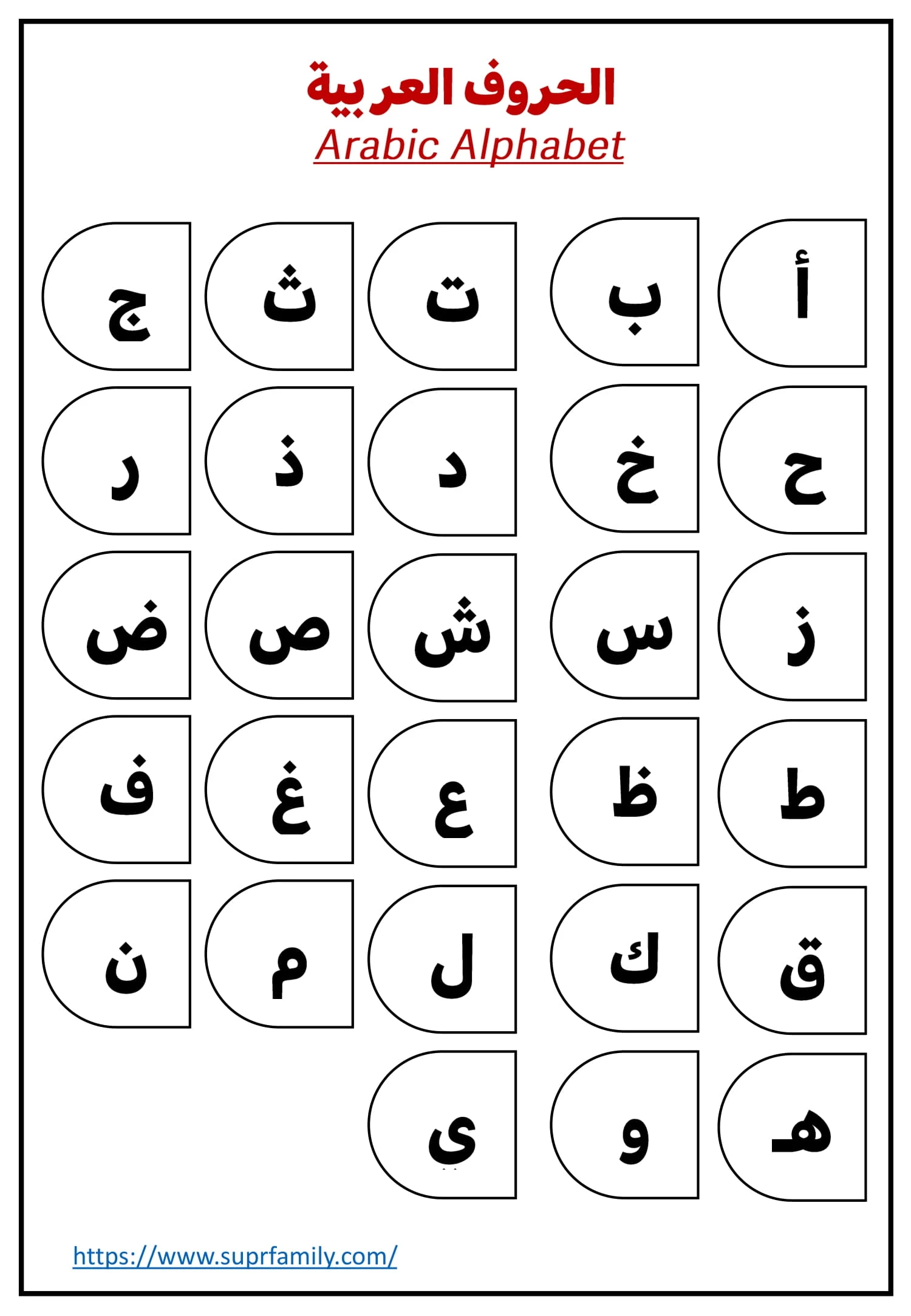 The Arabic Alphabet PDF- Free Download for Printing - Direct Link