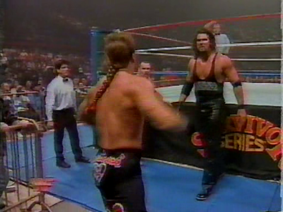 WWF / WWE - Survivor Series 1994: Diesel chases Shawn Michaels out of the arena.