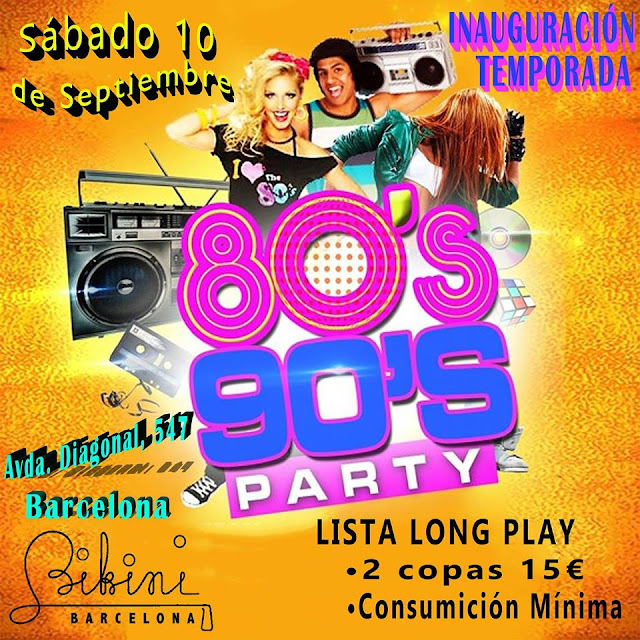 Flyer Fiesta 80s & 90s Inauguración Temporada