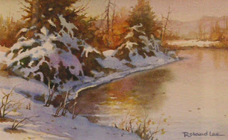 Roland Lee Watercolor painting of utah Snow