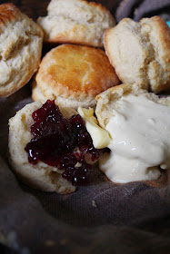 Close-up picture of scones and jam