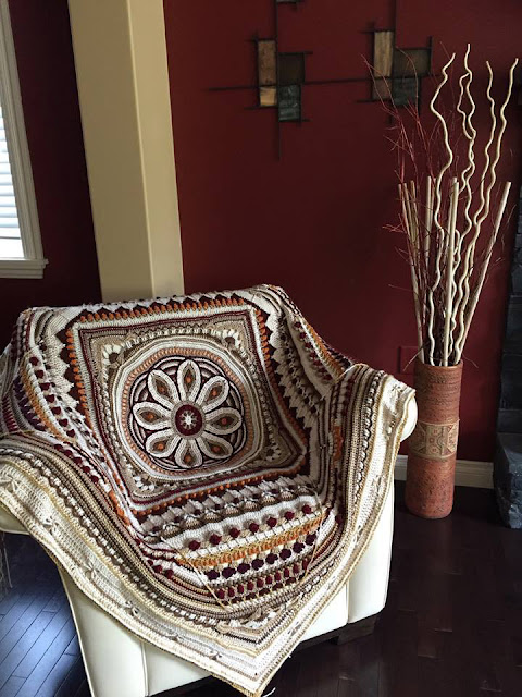 mandala with flower - overlay crochet