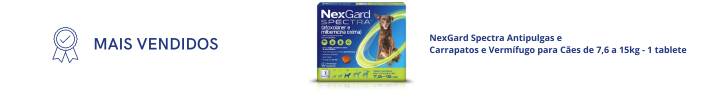 NexGard Spectra Antipulgas e  Carrapatos e Vermífugo para Cães de 7,6 a 15kg - 1 tablete