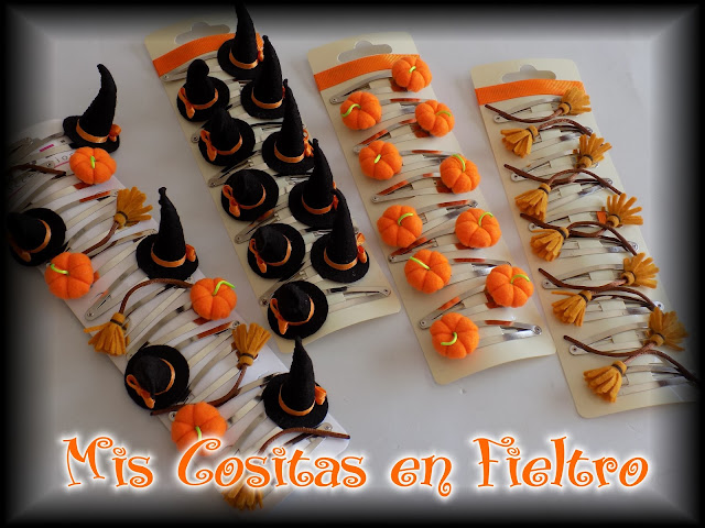 halloween, accesorios para el pelo, goma, pinza, horquilla, calabaza, pumkin, samain, sombrero de bruja, bruja, meiga, escoba