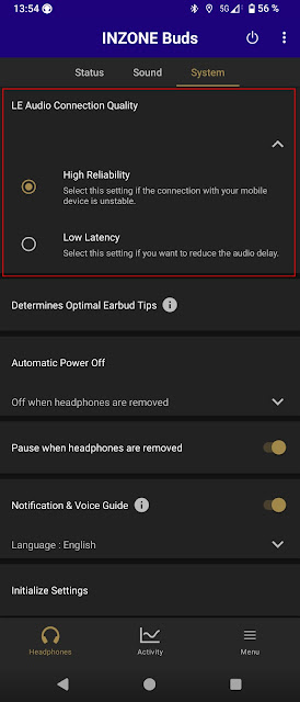 Sony INZONE Buds LE Audio LC3 modes