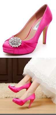 pink wedding shoes