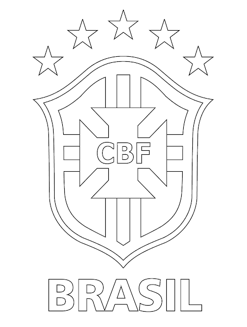 Blog de Geografia: Escudo da Seleção Brasileira de Futebol para Colorir