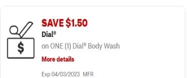 $1.50/1 Dial Body wash CVS APP ONLY MFR Digital Coupon (go to CVS App)